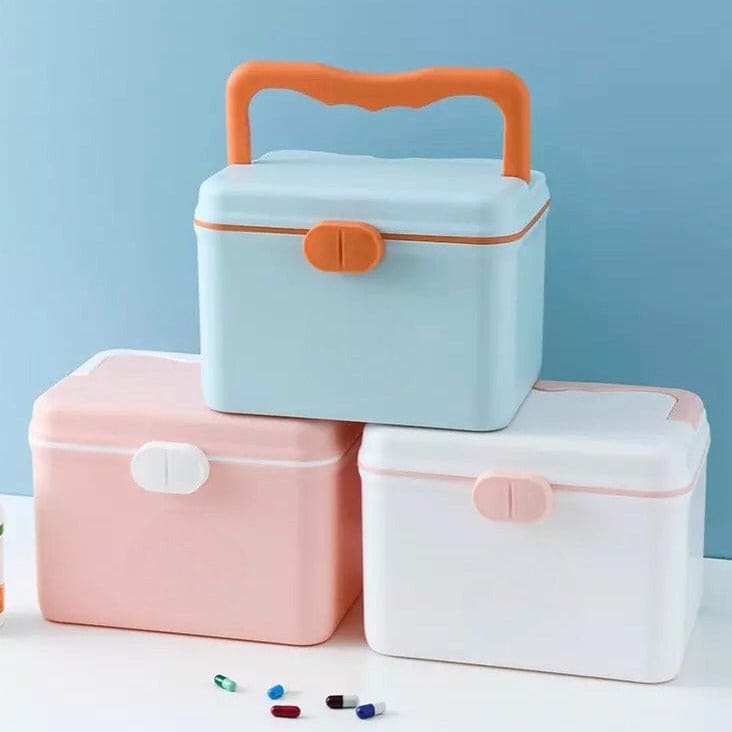 Double Layer Medicine Box, Family Travel Portable First Aid Box, Medicine Storage Box, Family Nursing Medicine Box, Large Capacity Emergency Medical Small Medicine Box Double Layer Medicine Box, Family Travel Portable First Aid Box, Medicine Storage Box, Family Nursing Medicine Box, Large Capacity Emergency Medical Small Medicine Box